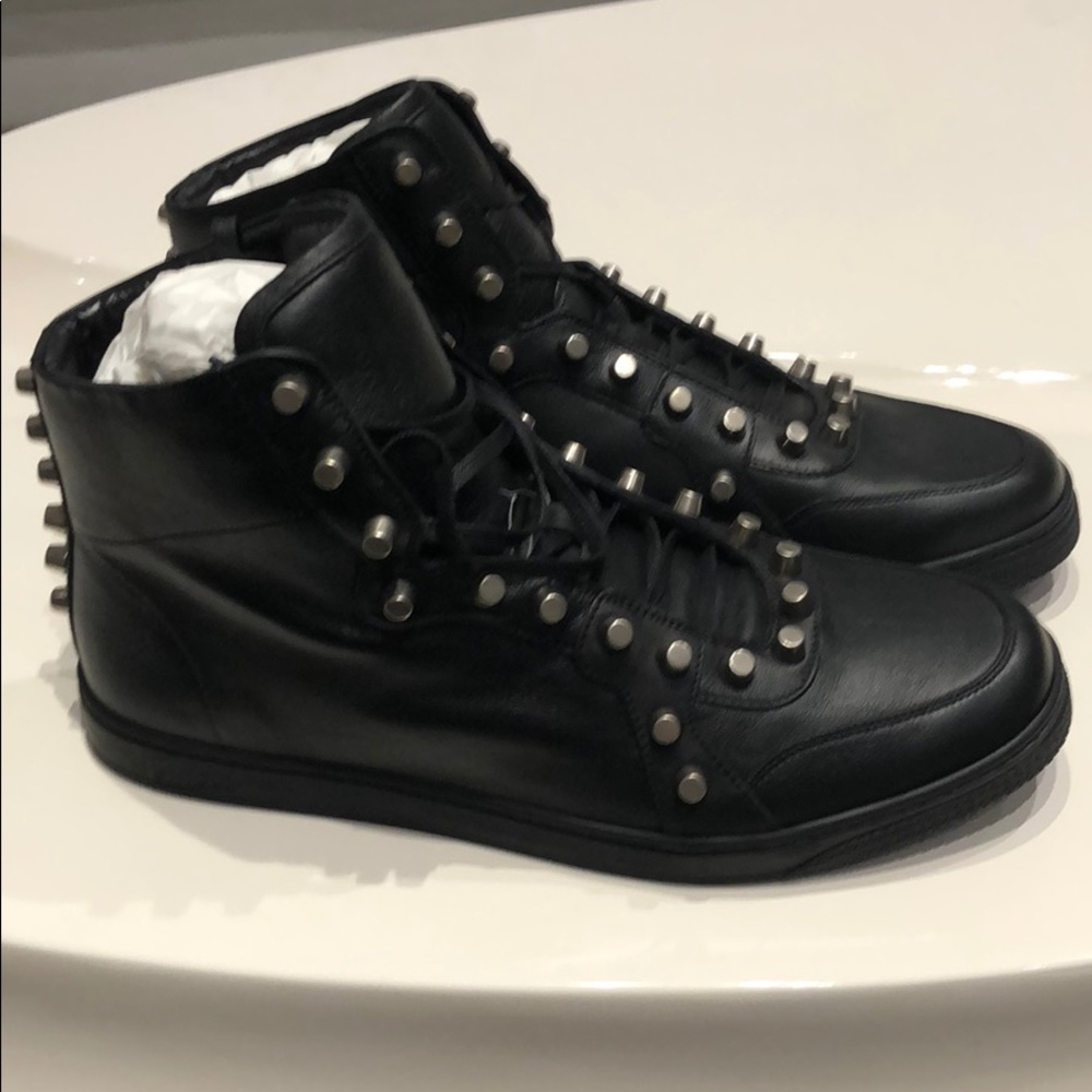 Gucci mens studded leather hightop sneakers